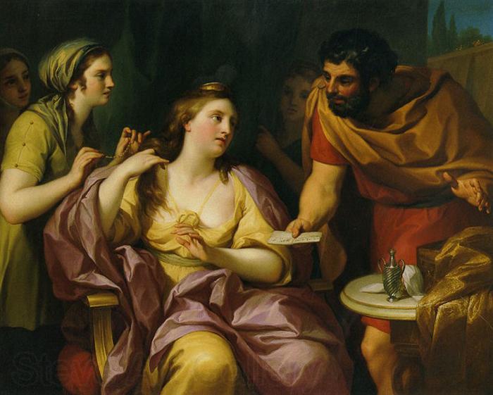 Anton Raphael Mengs Semiramis Receives News of the Babylonian Revolt by Anton Raphael Mengs. Now in the Neues Schloss, Bayreuth Germany oil painting art